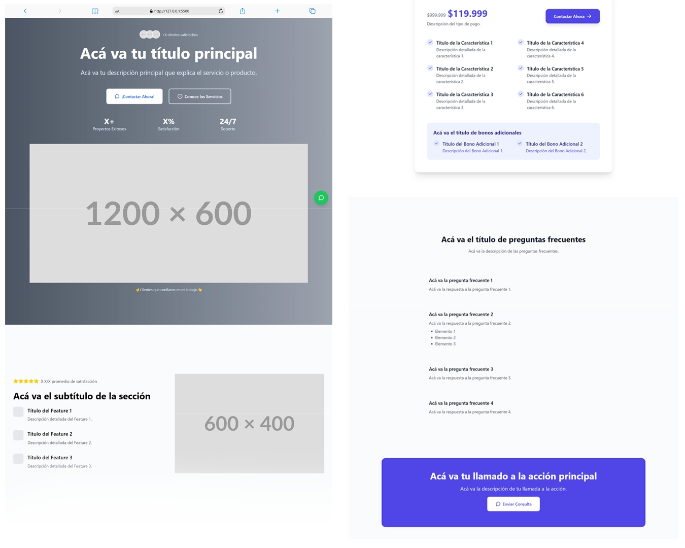 Código HTML Tailwind CSS Landing Page